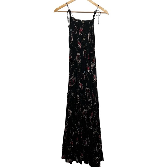 FREE PEOPLE Garden Party Black Floral Tiered Maxi Dress Size XS - Picture 3 of 14